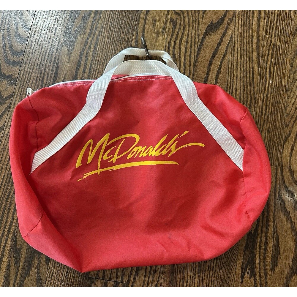 Vintage‎ McDonalds Nylon Duffel Roll Bag Rare Red Functional No Shoulder Strap